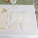 Set of 4 White Felt Bow Shaped Christmas Cutlery Holders