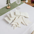 Set of 4 White Felt Bow Shaped Christmas Cutlery Holders