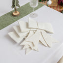 Set of 4 White Felt Bow Shaped Christmas Cutlery Holders