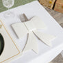 Set of 4 White Felt Bow Shaped Christmas Cutlery Holders