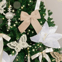 Set Of 4 White Glitter Butterfly Christmas Decoration Clips