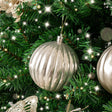 Set of 6 Assorted Gold &amp; Champagne Round Christmas Baubles
