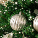 Set of 6 Assorted Gold &amp; Champagne Round Christmas Baubles