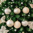Set of 6 Assorted Gold & Champagne Round Christmas Baubles