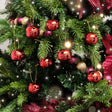 Set of 8 Red Hanging Bell Christmas Decorations - 4cm
