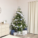 Set of 8 Silver Hanging Bell Christmas Decorations - 4cm