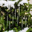 Set Of 8 Small Clear Acrylic Icicles - 13cm