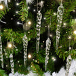 Set Of 8 Small Clear Acrylic Icicles - 13cm