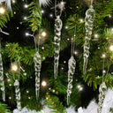 Set Of 8 Small Clear Acrylic Icicles - 13cm