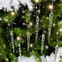 Set Of 8 Small Clear Acrylic Icicles - 13cm