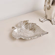 Shiny Silver Leaf Trinket Tray Dish