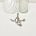 Silver Buffalo Skull Drawer Knob