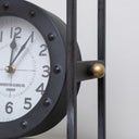 Silver &amp; Gold Metal Square Table Top / Mantel Clock 27cm x 12cm