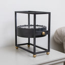 Silver &amp; Gold Metal Square Table Top / Mantel Clock 27cm x 12cm