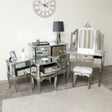 Silver Mirrored Bedroom Furniture, Chest of Drawers, Dressing Table Set &amp; Bedside Tables - Tiffany Range