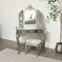 Silver Mirrored Bedroom Furniture, Chest of Drawers, Dressing Table Set &amp; Bedside Tables - Tiffany Range