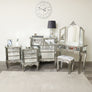 Silver Mirrored Chest of Drawers, Dressing Table Set & 3 Drawer Bedside Tables - Tiffany Range