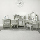 Silver Mirrored Chest of Drawers, Large Dressing Table Set & 2 Drawer Bedside Tables - Tiffany Range