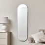 Silver Oval Framed Wall Mirror 140cm x 40cm