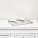 Silver Rectangle Mirrored Display Tray