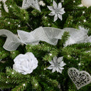 Silver Sparkle Ruffle Christmas Tree Ribbon - 270cm (2.7m / 106.3')
