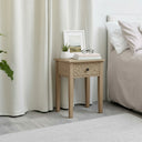 Single Drawer Natural Bedside Table