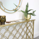 Slim Gold Mirrored Art Deco Console Table