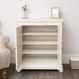 Slimline Two Door Shoe Cabinet With 3 Shelves - Daventry Ivory Range