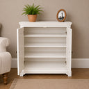 Slimline Two Door Shoe Cabinet With 3 Shelves - Daventry Ivory Range
