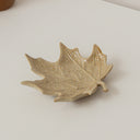 Small Cream Glazed Leaf Trinket Tray Plate - 15cm