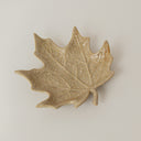 Small Cream Glazed Leaf Trinket Tray Plate - 15cm