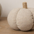 Small Grey Fabric Herringbone Pumpkin Ornament - 11cm x 9cm