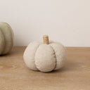 Small Grey Fabric Herringbone Pumpkin Ornament - 11cm x 9cm