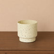 Small Ivory Speckled Metal Planter Pot - 15.5cm