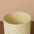 Small Ivory Speckled Metal Planter Pot - 15.5cm