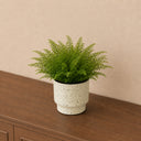 Small Ivory Speckled Metal Planter Pot - 15.5cm