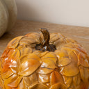 Small Orange Leaf Detail Pumpkin Ornament - 13cm x 11cm