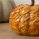 Small Orange Leaf Detail Pumpkin Ornament - 13cm x 11cm