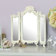 Small Ornate Cream Rose Triple Mirror - 38cm x 38cm