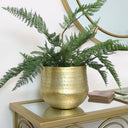 Small Round Gold Patterned Planter