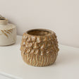 Small Round Rustic Stoneware Mushroom Planter - 10cm