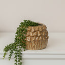 Small Round Rustic Stoneware Mushroom Planter - 10cm