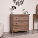 Solid Wood 3 Drawer Chest Of Drawers - Hessian Range DAMAGED SECONDS
