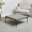 Square Black &amp; Grey Concrete Effect Coffee Table