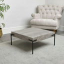 Square Black &amp; Grey Concrete Effect Coffee Table