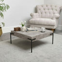 Square Black & Grey Concrete Effect Coffee Table