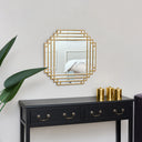 Square Gold Art Deco Fan Wall Mirror 55cm x 55cm