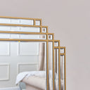 Square Gold Art Deco Fan Wall Mirror 55cm x 55cm