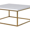 Square Gold &amp; Gloss White Top Coffee Table