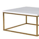 Square Gold &amp; Gloss White Top Coffee Table